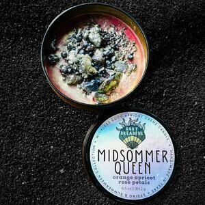 Midsomer Queen Luxury Wickless Candle: Orange Apricot & Rose Petals Scent